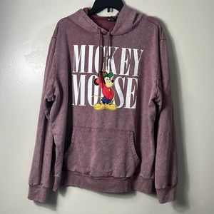 Disney Pink "Mickey Mouse" Graphic Long Sleeves Pullover Women's Sweater Size L
